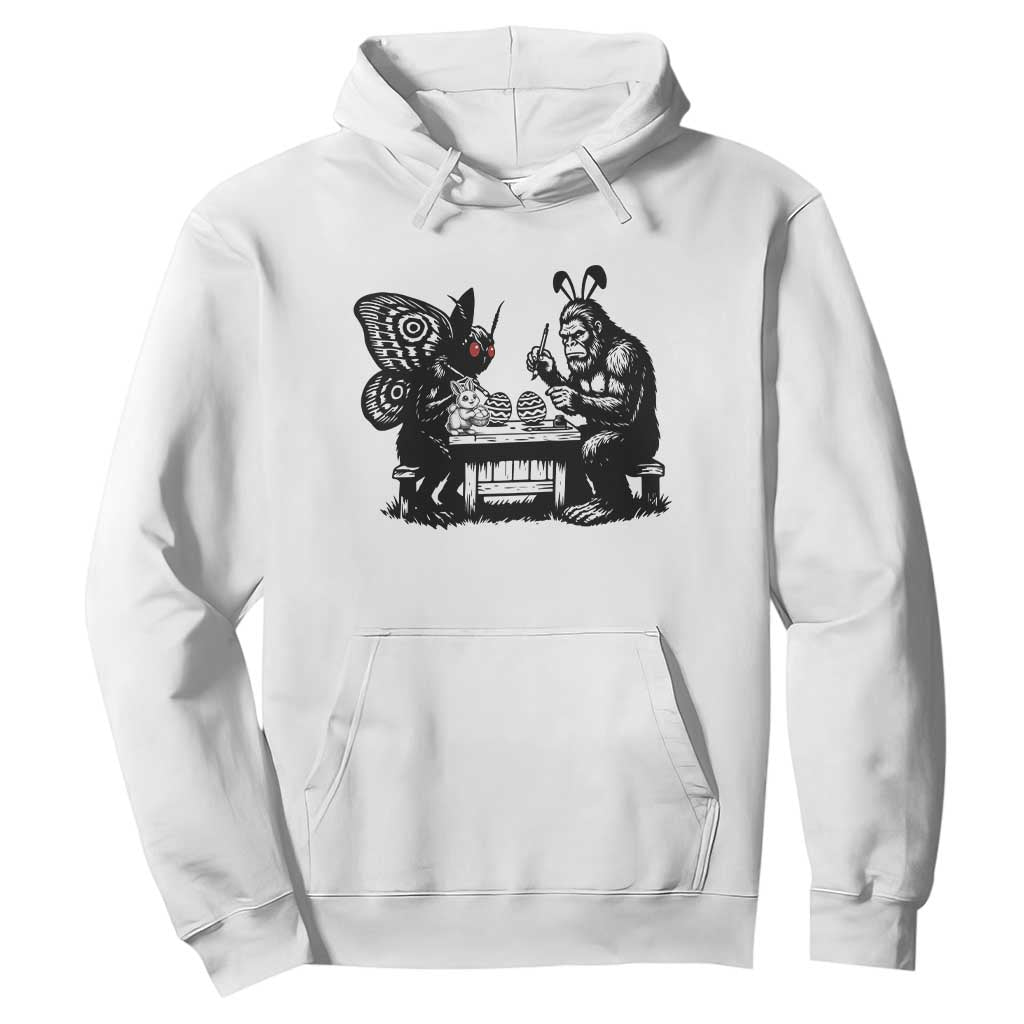 Funny Bigfoot And Mothman Egg Painting Hoodie Cryptid Easter Gift TS12 White Print Your Wear