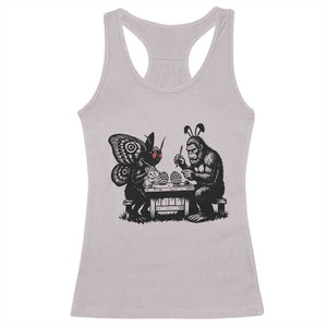 Funny Bigfoot And Mothman Egg Painting Racerback Tank Top Cryptid Easter Gift TS12 Ice Gray Print Your Wear