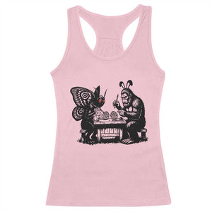 Funny Bigfoot And Mothman Egg Painting Racerback Tank Top Cryptid Easter Gift TS12 Light Pink Print Your Wear