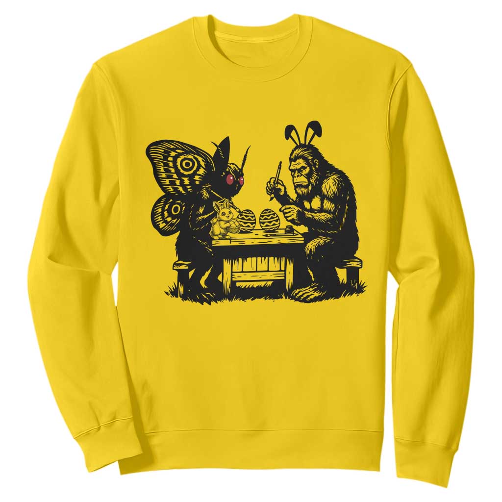 Funny Bigfoot And Mothman Egg Painting Sweatshirt Cryptid Easter Gift TS12 Daisy Print Your Wear