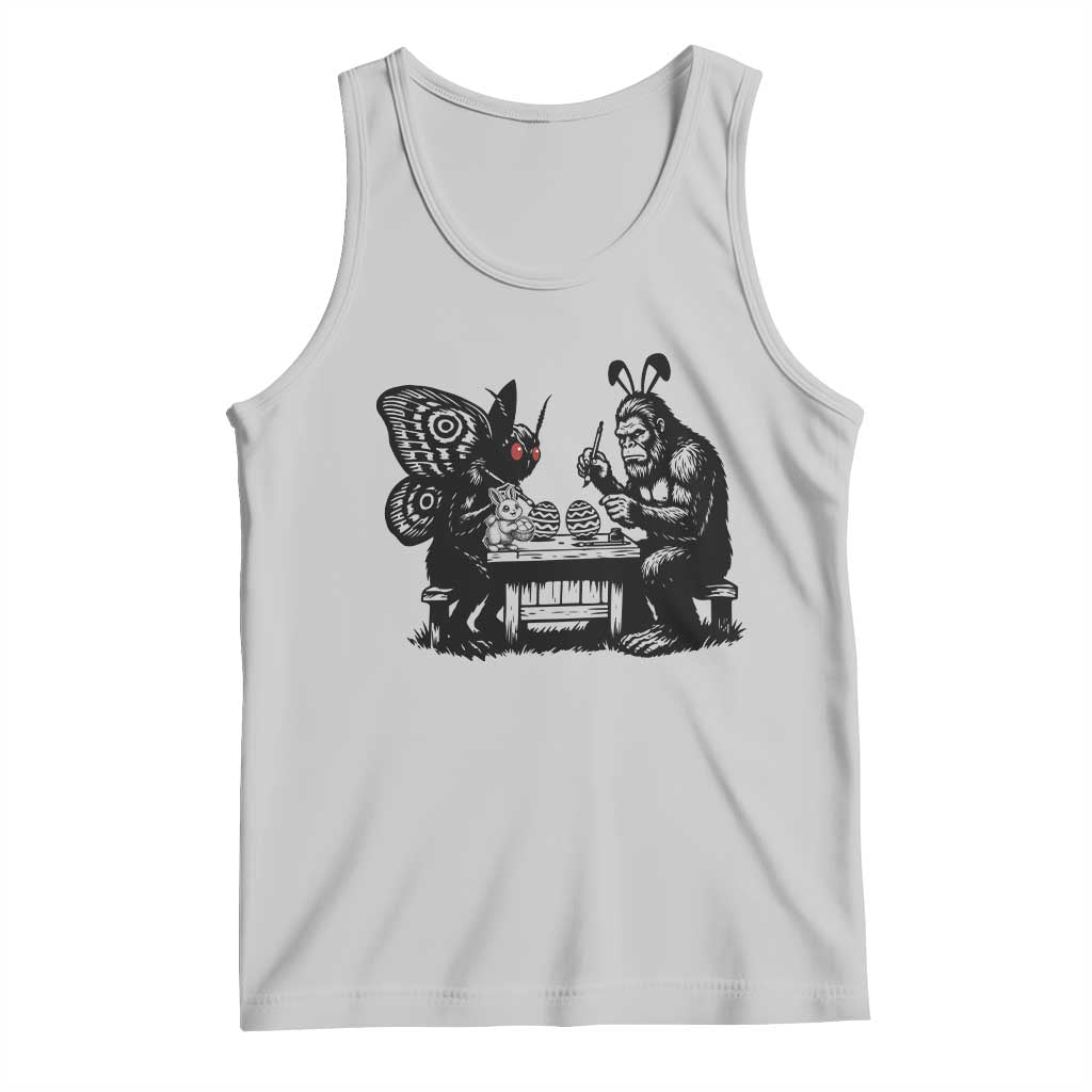 Funny Bigfoot And Mothman Egg Painting Tank Top Cryptid Easter Gift TS12 Ash Print Your Wear