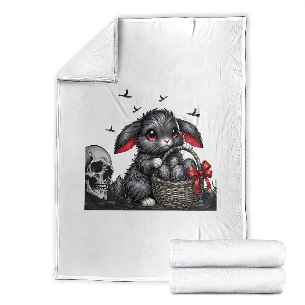 Gothic Easter Bunny Throw Blanket Dark Aesthetic Rabbit Gift TS12 White Print Your Wear