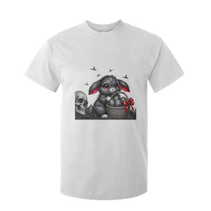 Gothic Easter Bunny T Shirt For Kid Dark Aesthetic Rabbit Gift TS12 White Print Your Wear