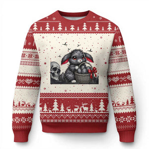 Gothic Easter Bunny Ugly Christmas Sweater Dark Aesthetic Rabbit Gift TS12 Beige Red Print Your Wear
