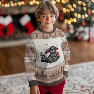 Gothic Easter Bunny Ugly Christmas Sweater Dark Aesthetic Rabbit Gift TS12 Mocha Mousse Print Your Wear