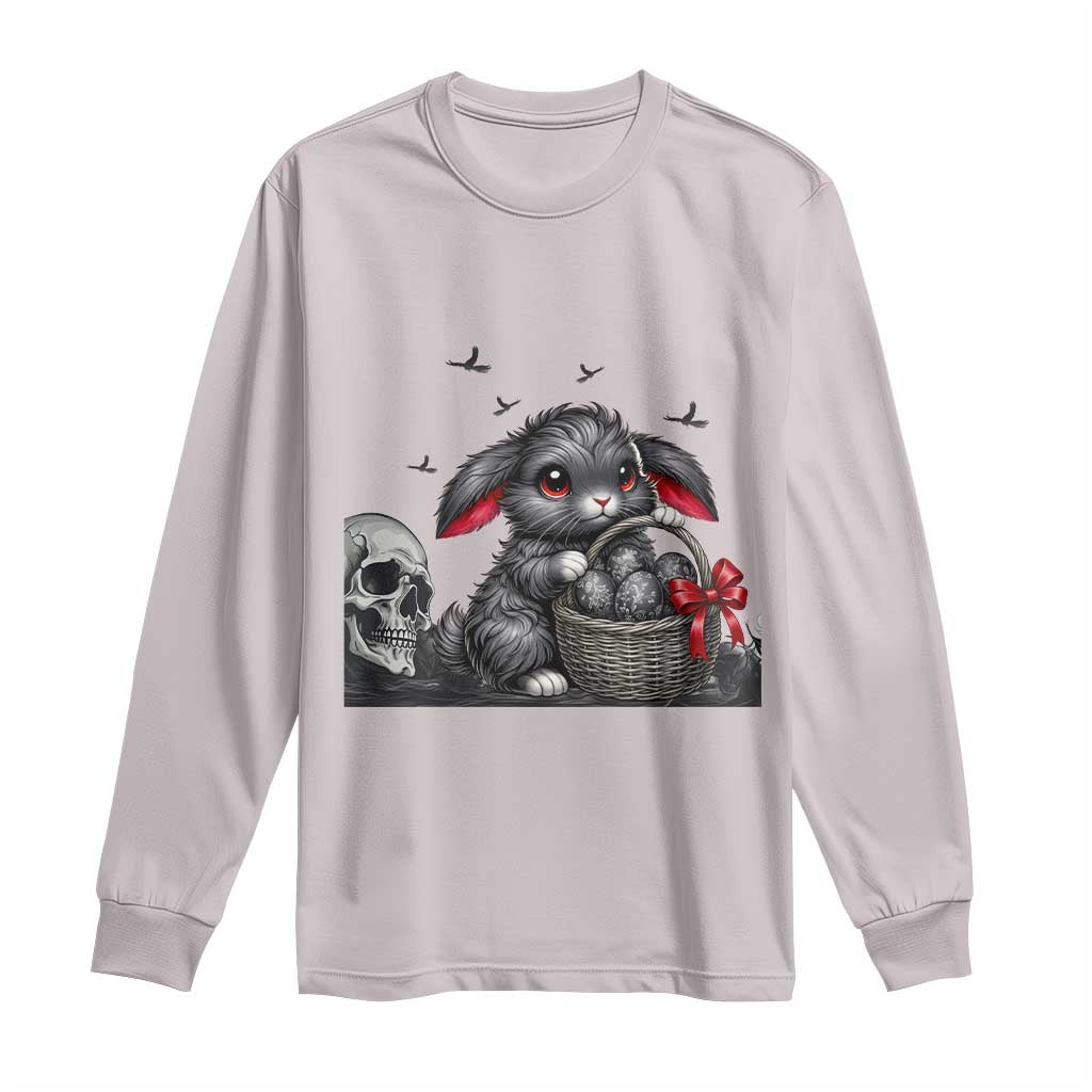 Gothic Easter Bunny Long Sleeve Shirt Dark Aesthetic Rabbit Gift TS12 Ice Gray Print Your Wear