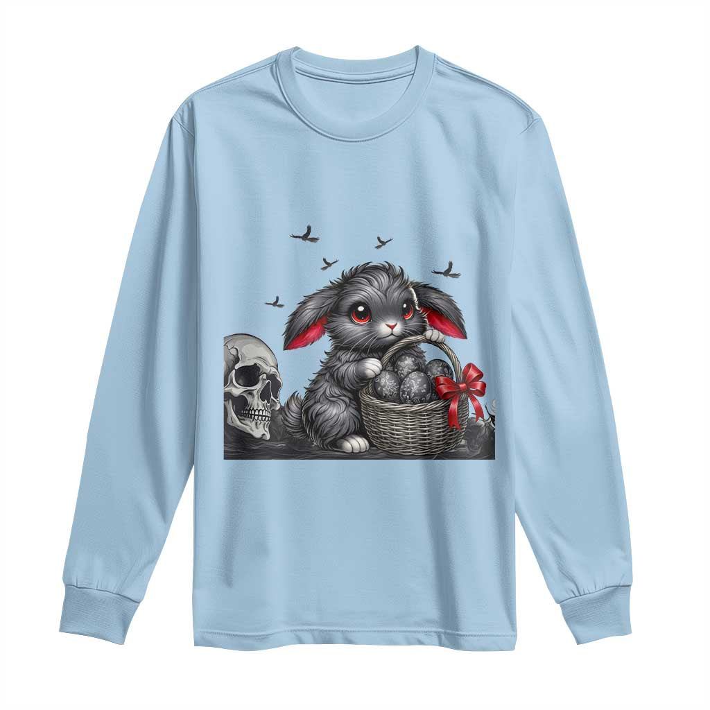 Gothic Easter Bunny Long Sleeve Shirt Dark Aesthetic Rabbit Gift TS12 Light Blue Print Your Wear