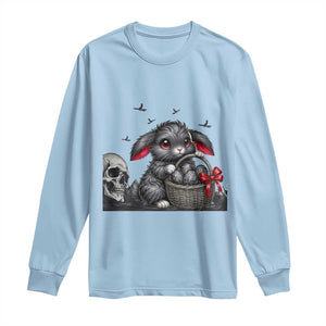 Gothic Easter Bunny Long Sleeve Shirt Dark Aesthetic Rabbit Gift TS12 Light Blue Print Your Wear