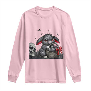 Gothic Easter Bunny Long Sleeve Shirt Dark Aesthetic Rabbit Gift TS12 Light Pink Print Your Wear