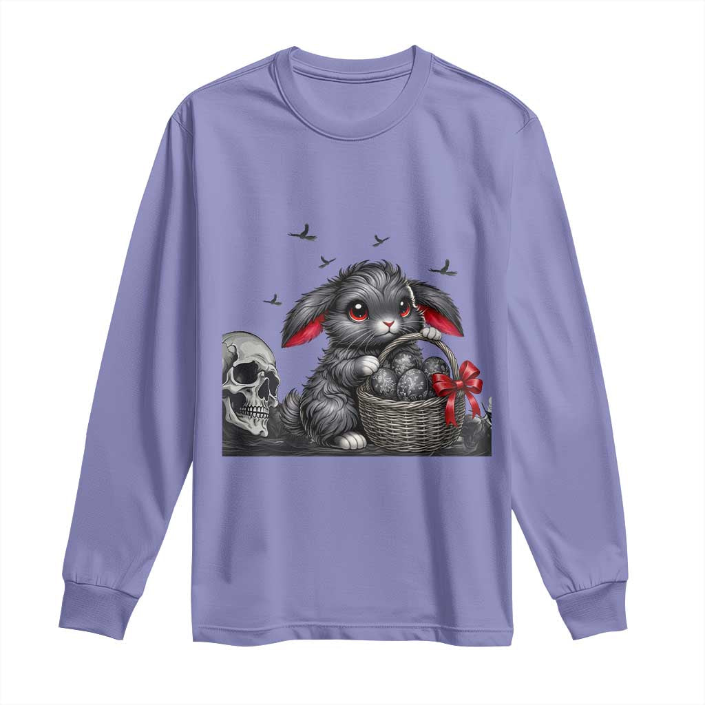 Gothic Easter Bunny Long Sleeve Shirt Dark Aesthetic Rabbit Gift TS12 Violet Print Your Wear