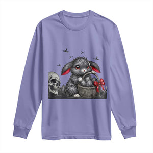 Gothic Easter Bunny Long Sleeve Shirt Dark Aesthetic Rabbit Gift TS12 Violet Print Your Wear