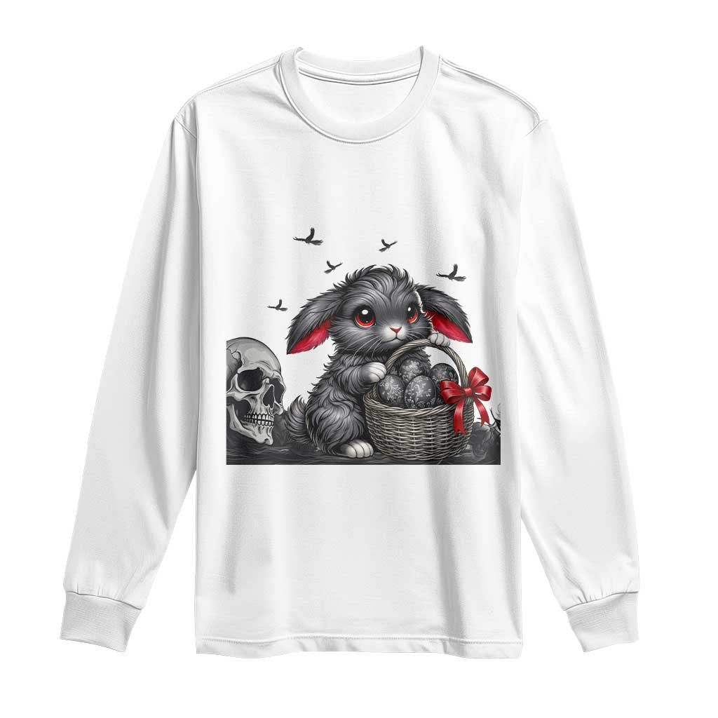 Gothic Easter Bunny Long Sleeve Shirt Dark Aesthetic Rabbit Gift TS12 White Print Your Wear
