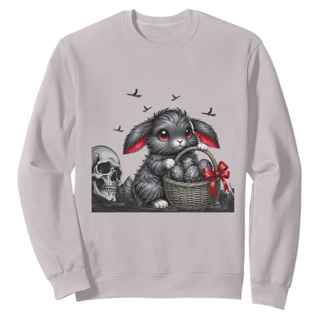 Gothic Easter Bunny Sweatshirt Dark Aesthetic Rabbit Gift TS12 Ice Gray Print Your Wear