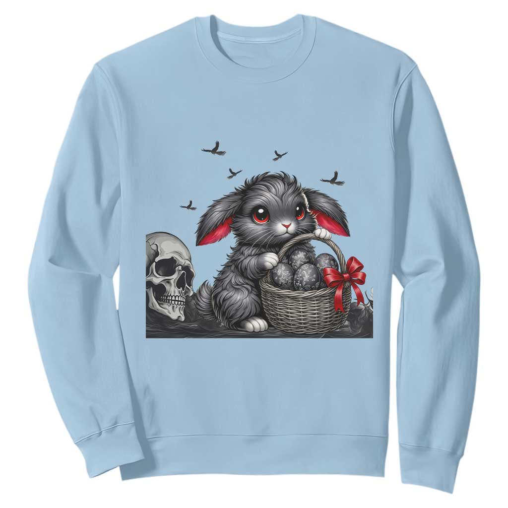 Gothic Easter Bunny Sweatshirt Dark Aesthetic Rabbit Gift TS12 Light Blue Print Your Wear
