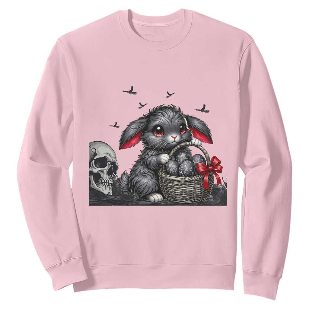 Gothic Easter Bunny Sweatshirt Dark Aesthetic Rabbit Gift TS12 Light Pink Print Your Wear