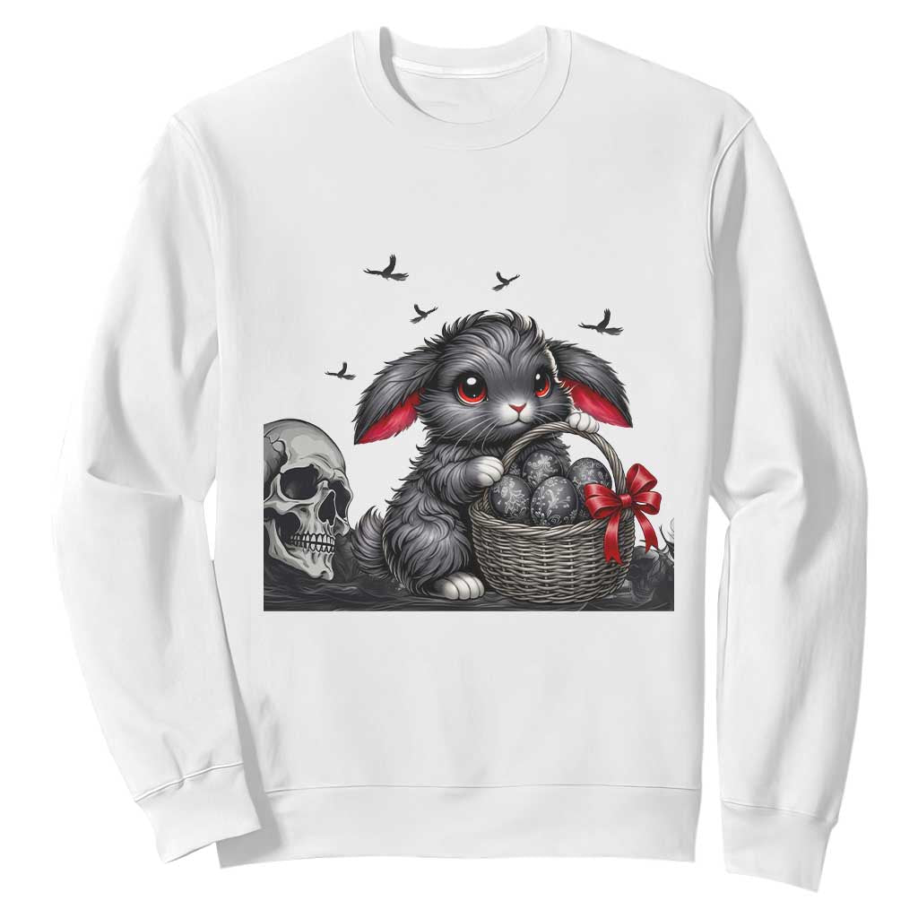 Gothic Easter Bunny Sweatshirt Dark Aesthetic Rabbit Gift TS12 White Print Your Wear