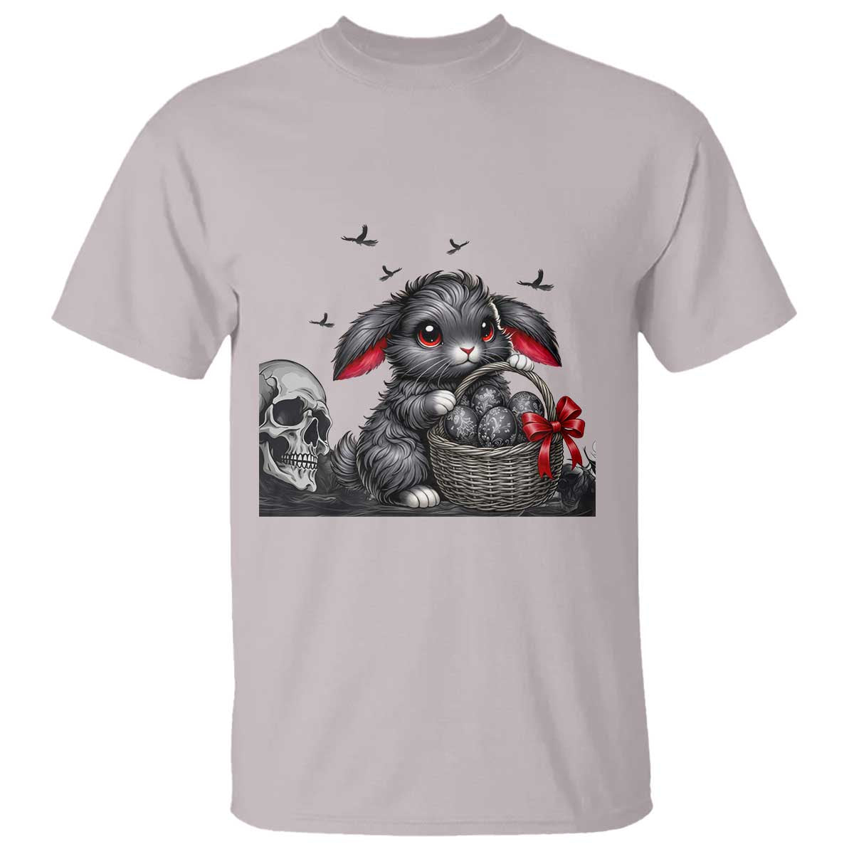 Gothic Easter Bunny T Shirt Dark Aesthetic Rabbit Gift TS12 Ice Gray Print Your Wear
