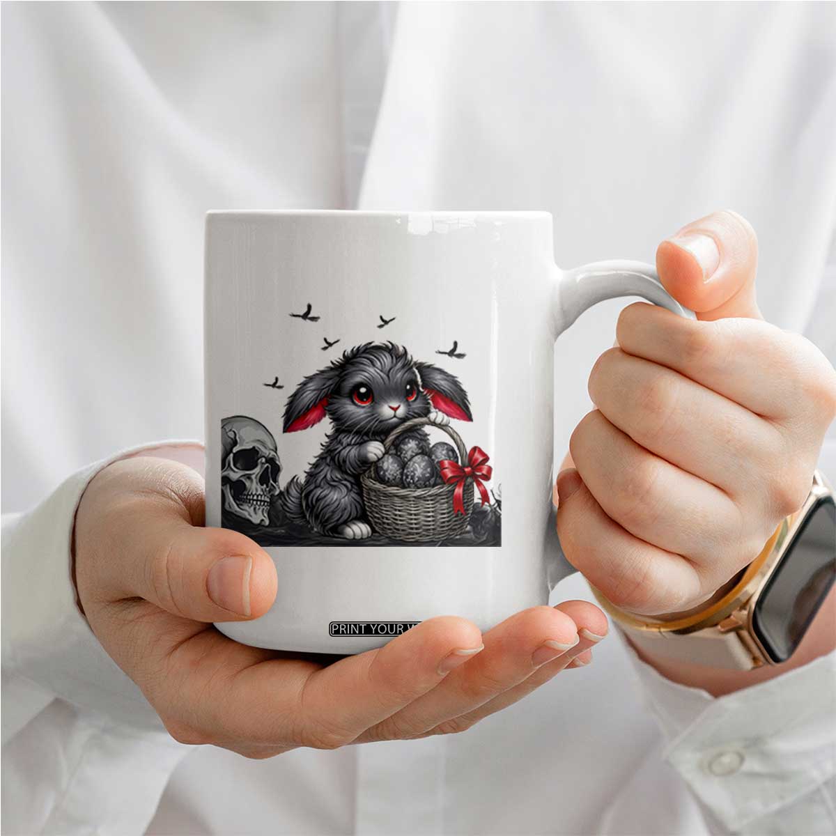 Gothic Easter Bunny Coffee Mug Dark Aesthetic Rabbit Gift TS12 Print Your Wear