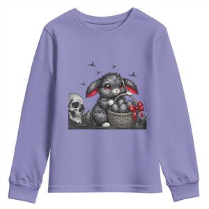 Gothic Easter Bunny Youth Sweatshirt Dark Aesthetic Rabbit Gift TS12 Violet Print Your Wear
