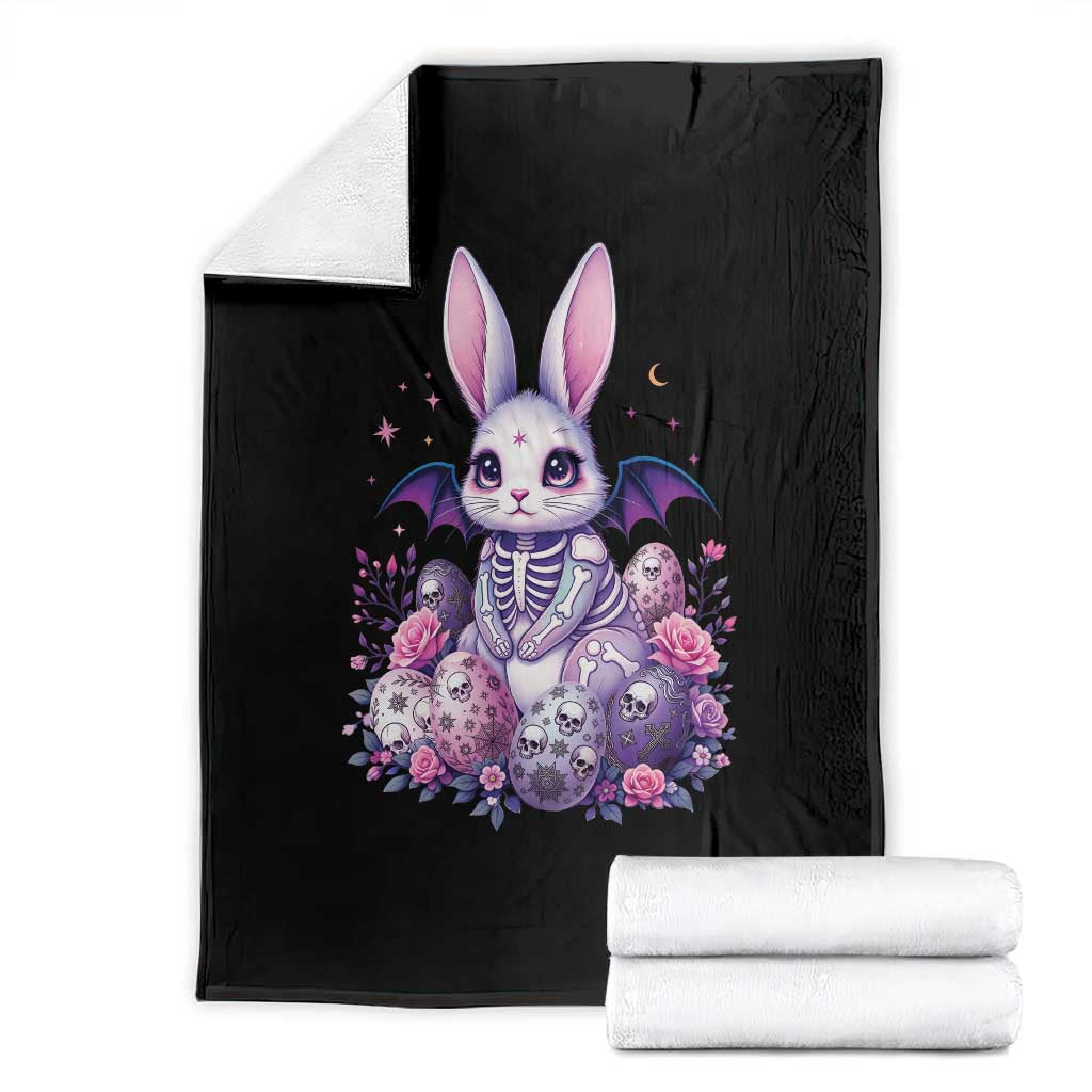 Cute Spooky Easter Bunny Throw Blanket Pastel Goth Rabbit Gift TS12 Black Print Your Wear