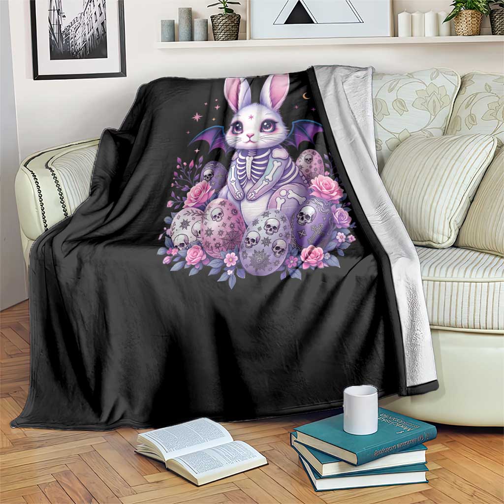 Cute Spooky Easter Bunny Throw Blanket Pastel Goth Rabbit Gift TS12 Print Your Wear