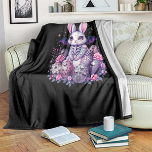 Cute Spooky Easter Bunny Throw Blanket Pastel Goth Rabbit Gift TS12 Print Your Wear