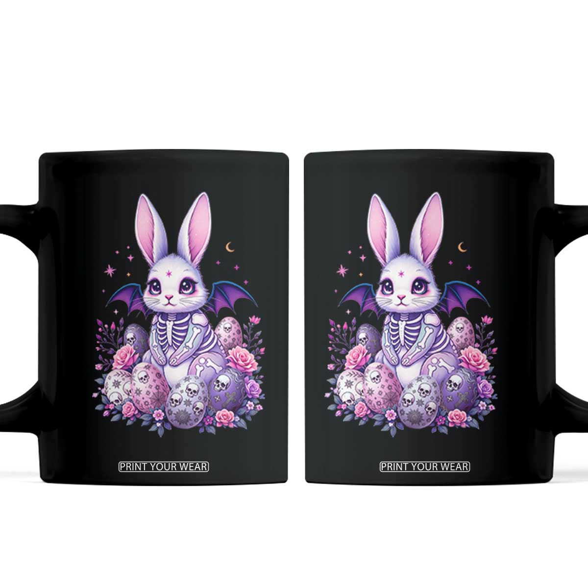 Cute Spooky Easter Bunny Coffee Mug Pastel Goth Rabbit Gift TS12 Black Print Your Wear