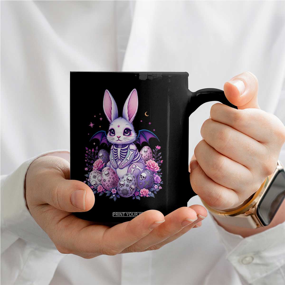 Cute Spooky Easter Bunny Coffee Mug Pastel Goth Rabbit Gift TS12 Print Your Wear
