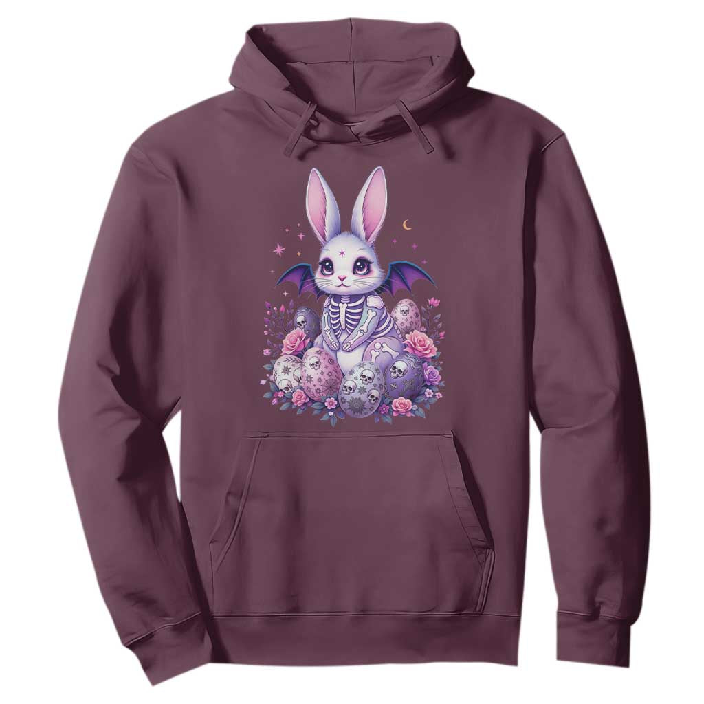 Cute Spooky Easter Bunny Hoodie Pastel Goth Rabbit Gift TS12 Maroon Print Your Wear