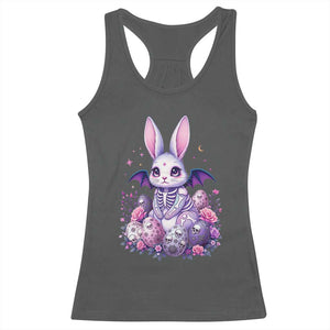 Cute Spooky Easter Bunny Racerback Tank Top Pastel Goth Rabbit Gift TS12 Dark Heather Print Your Wear