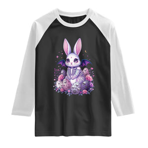 Cute Spooky Easter Bunny Raglan Shirt Pastel Goth Rabbit Gift TS12 Black White Print Your Wear