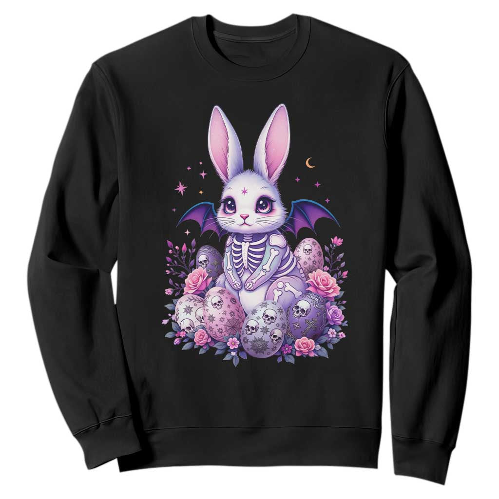 Cute Spooky Easter Bunny Sweatshirt Pastel Goth Rabbit Gift TS12 Black Print Your Wear