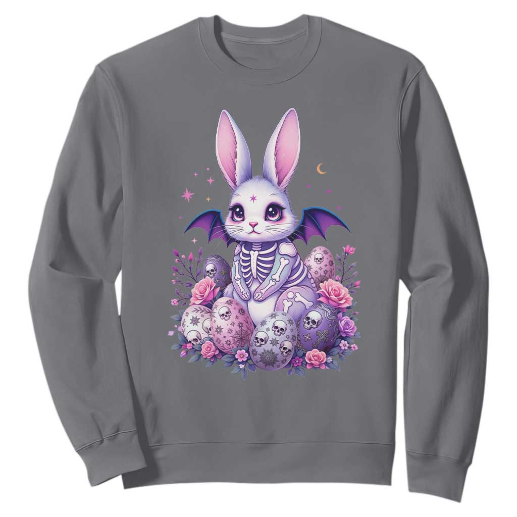 Cute Spooky Easter Bunny Sweatshirt Pastel Goth Rabbit Gift TS12 Charcoal Print Your Wear