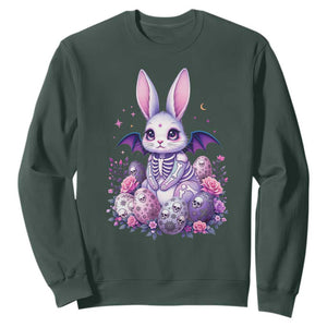 Cute Spooky Easter Bunny Sweatshirt Pastel Goth Rabbit Gift TS12 Dark Forest Green Print Your Wear