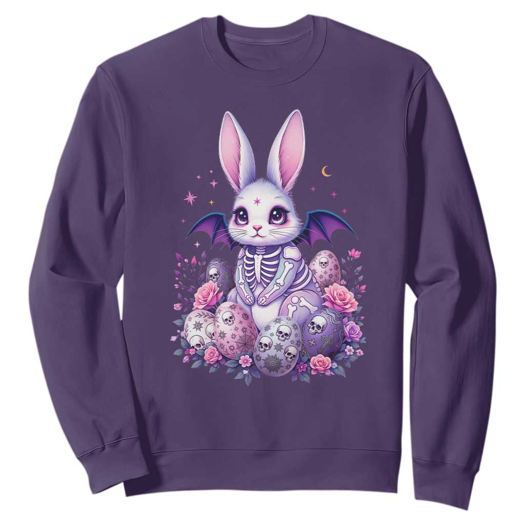 Cute Spooky Easter Bunny Sweatshirt Pastel Goth Rabbit Gift TS12 Purple Print Your Wear