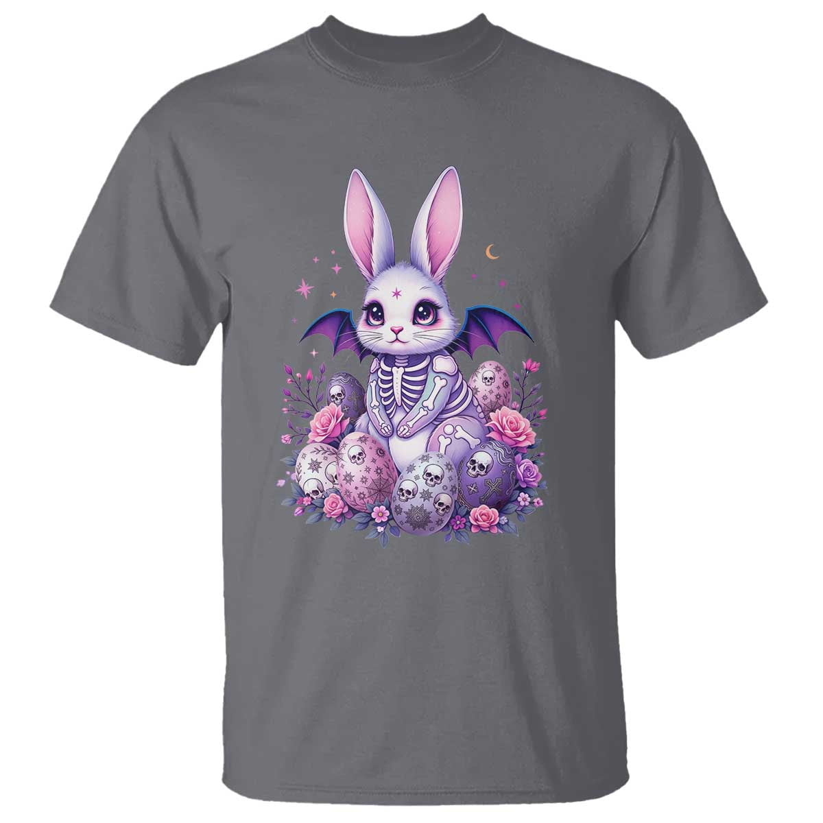 Cute Spooky Easter Bunny T Shirt Pastel Goth Rabbit Gift TS12 Charcoal Print Your Wear