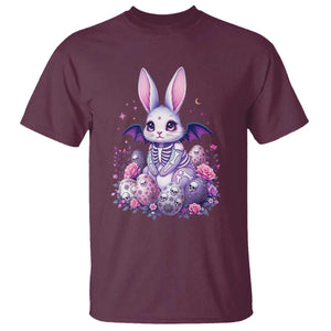 Cute Spooky Easter Bunny T Shirt Pastel Goth Rabbit Gift TS12 Maroon Print Your Wear