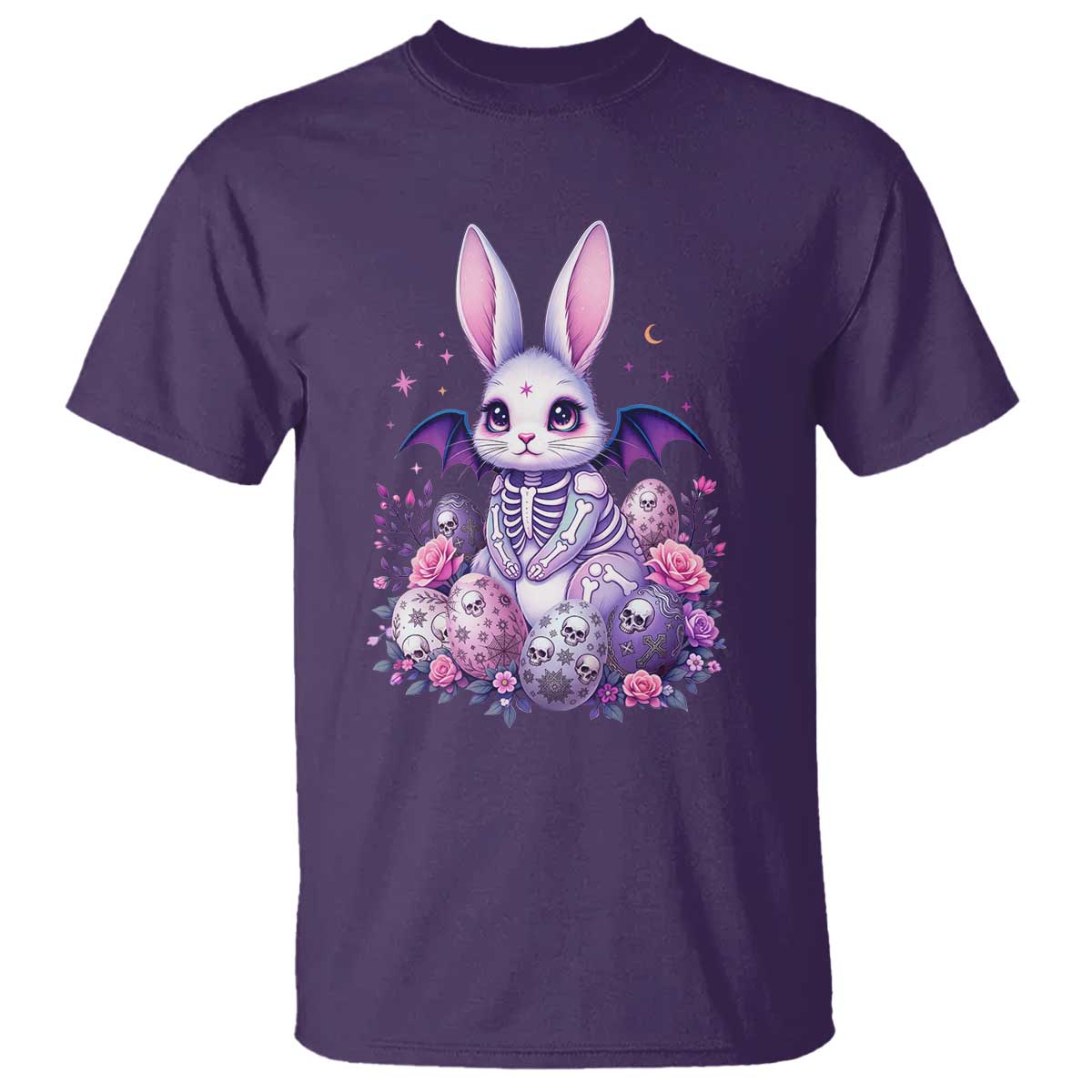 Cute Spooky Easter Bunny T Shirt Pastel Goth Rabbit Gift TS12 Purple Print Your Wear
