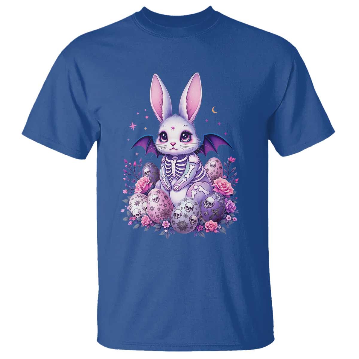 Cute Spooky Easter Bunny T Shirt Pastel Goth Rabbit Gift TS12 Royal Blue Print Your Wear