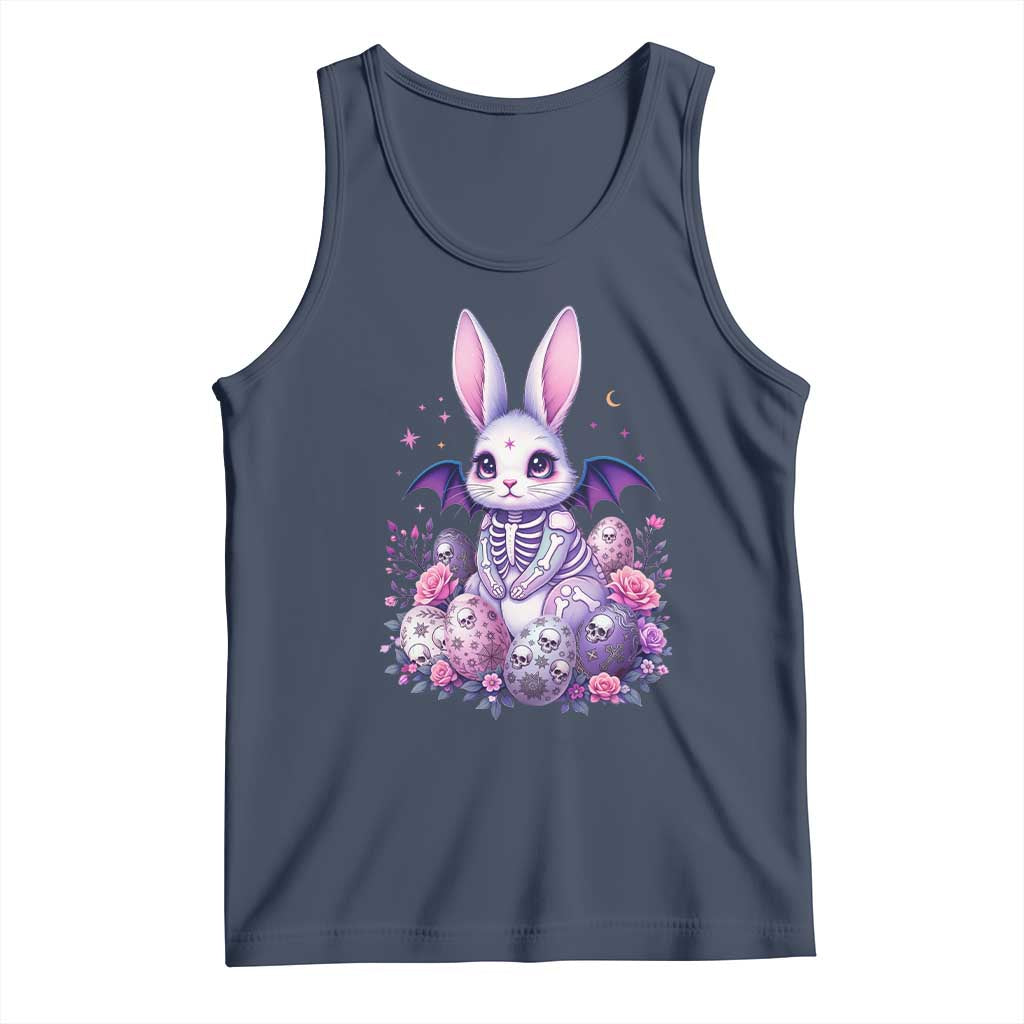 Cute Spooky Easter Bunny Tank Top Pastel Goth Rabbit Gift TS12 Navy Print Your Wear