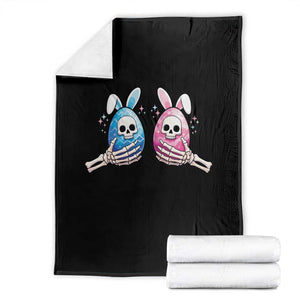 Gothic Easter Gift Throw Blanket Skeleton Hands Holding Easter Eggs TS12 Black Print Your Wear