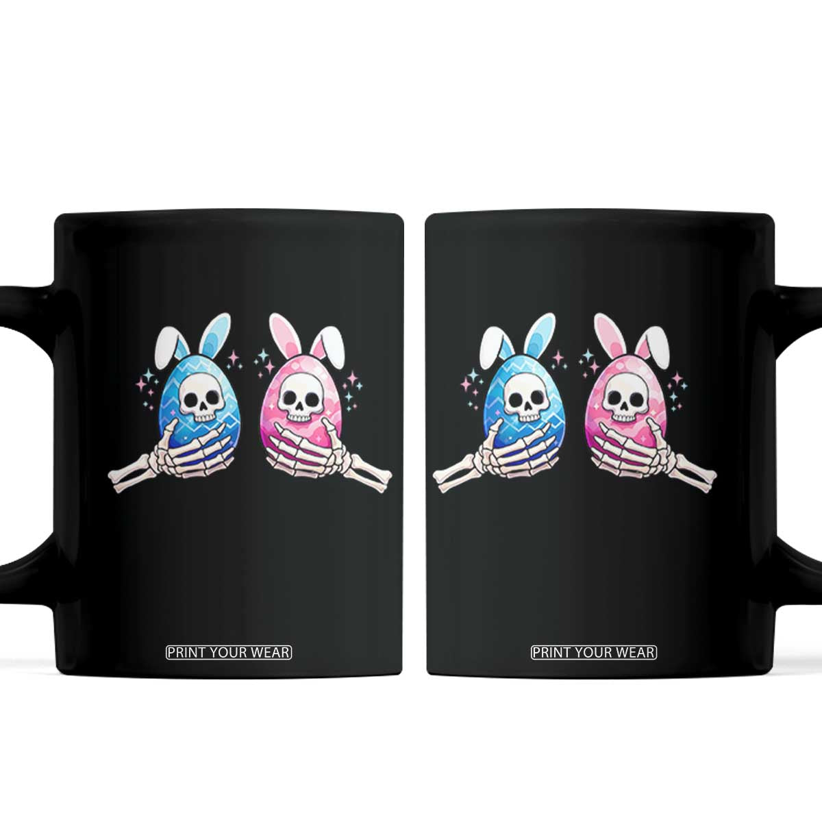 Gothic Easter Gift Coffee Mug Skeleton Hands Holding Easter Eggs TS12 Black Print Your Wear