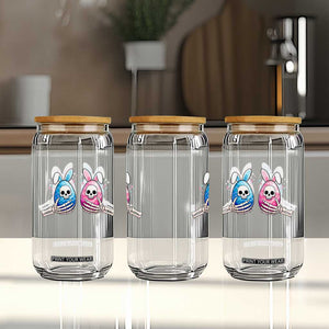 Gothic Easter Gift Glass Can Skeleton Hands Holding Easter Eggs TS12 Print Your Wear