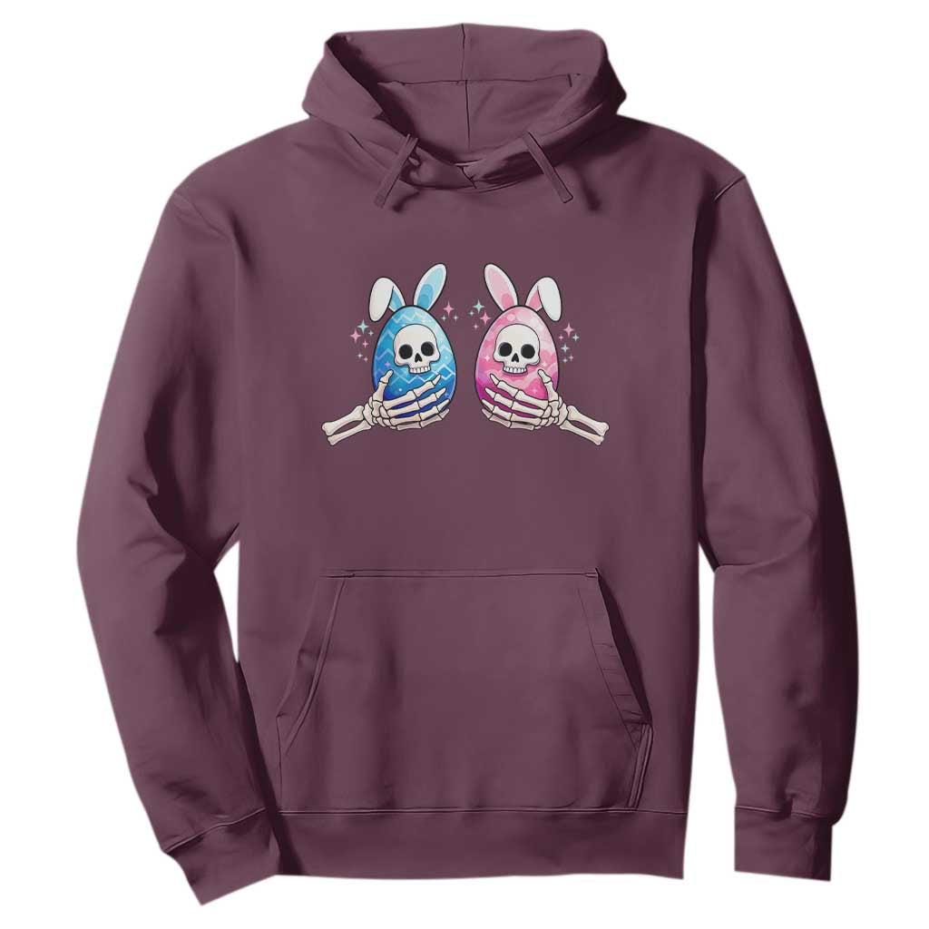 Gothic Easter Gift Hoodie Skeleton Hands Holding Easter Eggs TS12 Maroon Print Your Wear