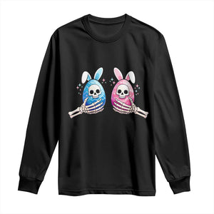 Gothic Easter Gift Long Sleeve Shirt Skeleton Hands Holding Easter Eggs TS12 Black Print Your Wear