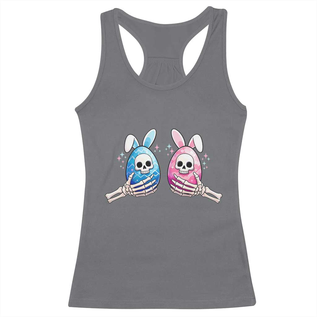 Gothic Easter Gift Racerback Tank Top Skeleton Hands Holding Easter Eggs TS12 Charcoal Print Your Wear