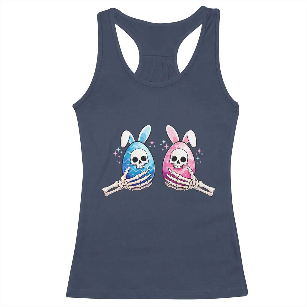 Gothic Easter Gift Racerback Tank Top Skeleton Hands Holding Easter Eggs TS12 Navy Print Your Wear
