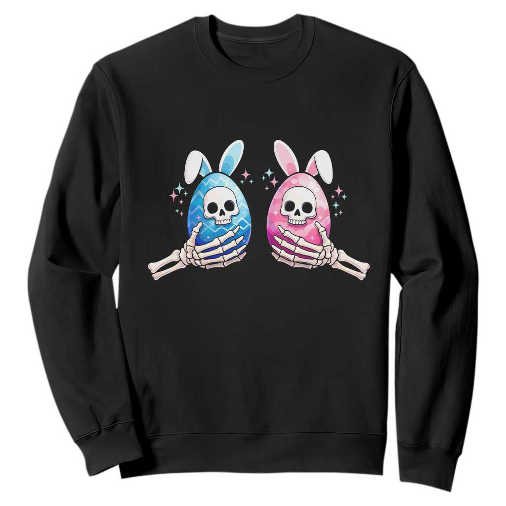 Gothic Easter Gift Sweatshirt Skeleton Hands Holding Easter Eggs TS12 Black Print Your Wear