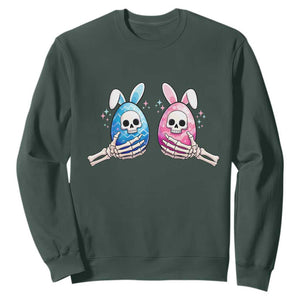 Gothic Easter Gift Sweatshirt Skeleton Hands Holding Easter Eggs TS12 Dark Forest Green Print Your Wear