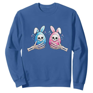 Gothic Easter Gift Sweatshirt Skeleton Hands Holding Easter Eggs TS12 Royal Blue Print Your Wear